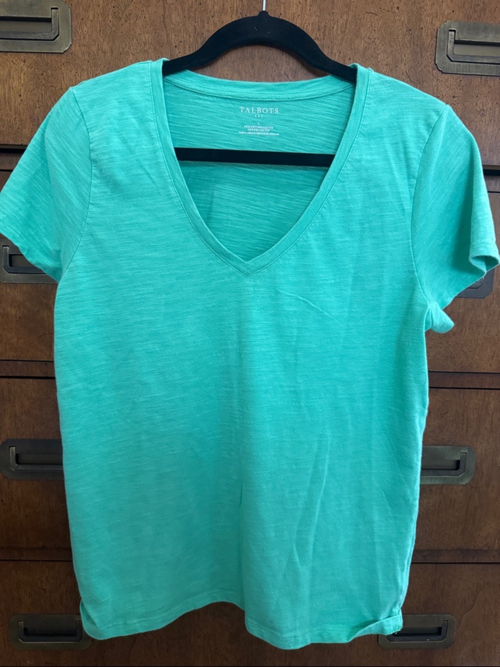 Talbots Teal V-Neck Short Sleeve Tee